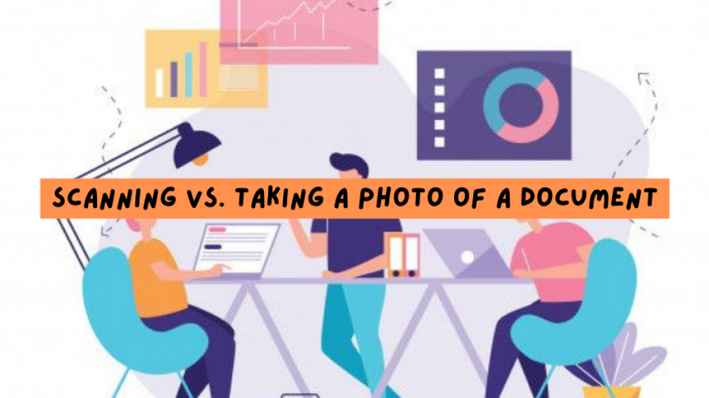Scanning vs. Taking a Photo of a Document Ricoh Color MFP/Photocopier