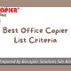 Best Office Copier List Criteria
